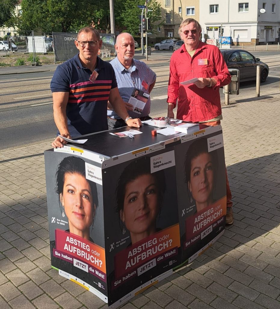 Europawahlkampf mit Willy (rechts),