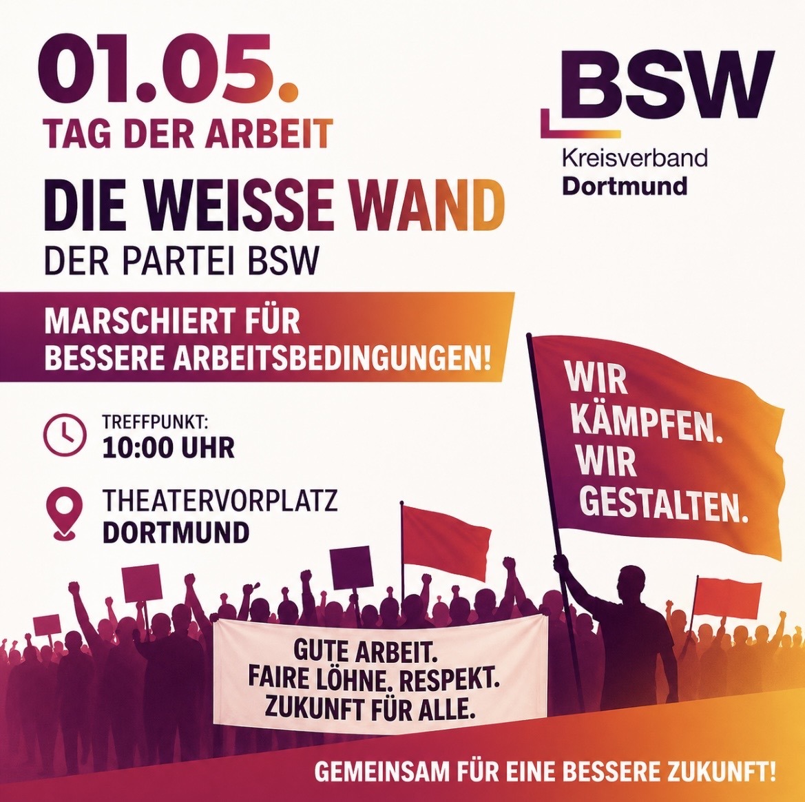 1. Mai in Dortmund: Gemeinsam für gute Arbeit, soziale Sicherheit und Frieden